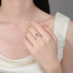 S925 Sterling Silver Moissanite Heart Scepter Ring for Women, Sweet and Elegant