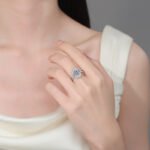 S925 Sterling Silver Moissanite Ring for Women, Firework Egg-Shaped Ring, Light Luxury Elegant High-End