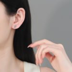 S925 Sterling Silver Full Moissanite Star Stud Earrings for Women, Four-Pointed Star, Delicate Cute Minimalist Daily Wear