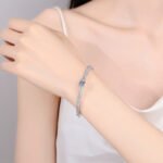 S925 Sterling Silver Bracelet Double Row Full Moissanite Simple High-end Design Wholesale