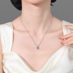 S925 Sterling Silver Moissanite Butterfly Pendant Necklace for Women, Sweet and Cute Daily Style
