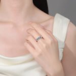 S925 Sterling Silver Moissanite Ring for Women 50 Points Eternity Band Simple Versatile Exquisite Daily Commuter Fashion