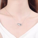 Wholesale S925 Silver Elephant Pendant Necklace with 0.5 Carat Moissanite