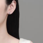 S925 Sterling Silver Moissanite Stud Earrings for Women, Minimalist Round Design, Everyday Fashionable