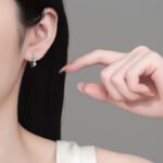 S925 Sterling Silver Moissanite Earrings for Women Lightning ECG Wave Design