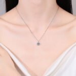 S925 Silver Moissanite Necklace for Women with Single Diamond Pendant, Simple and Fresh Style, Daily Commute Versatile