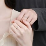 S925 Sterling Silver Couple Ring for Women with Moissanite, Valentine's Day Gift