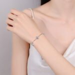 S925 Sterling Silver Moissanite Bracelet, Star Six-Pointed Star, Korean Minimalist Fashion