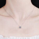 Moissanite Bull Head Pendant Necklace in Rose Gold Tone