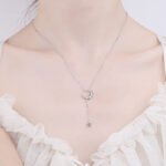 S925 Silver Star Moon Pendant Moissanite Necklace