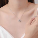 S925 Sterling Silver Moissanite Necklace for Women, Heart-Shaped Bezel, Dainty and Sweet