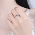 S925 Sterling Silver Angel Kiss 1 Carat Moissanite Ring for Women