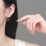 S925 Sterling Silver Moissanite Earrings for Women, Tassel Double Needle, Simple High-end Ins Style