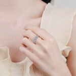 S925 Sterling Silver Ring for Women, Emerald Cut Moissanite Ring, Factory Wholesale