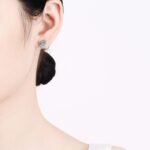 S925 Sterling Silver Earrings, Simple Style, 50-Point Claw-Set Moissanite Studs
