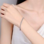 925 Sterling Silver Moissanite Bracelet Starry Sky Full Pavé Bangle