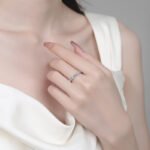 S925 Sterling Silver Full Moissanite Ring for Women, Bamboo Joint Style, Simple Daily Fashion, Couple Ring