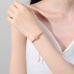 S925 Sterling Silver Moissanite Bracelet Cubic Zirconia Adjustable Chain Minimalist Style