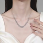S925 Sterling Silver Moissanite Necklace for Women, Luxury Fashion Jewelry