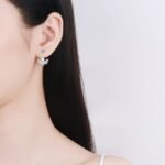 S925 Sterling Silver Snowflake Earrings for Women with Moissanite
