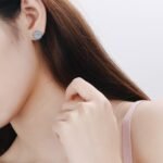 925 Silver Stud Earrings for Women, Four-Prong 1 Carat Moissanite, Round Cubic Zirconia Earrings