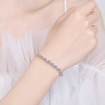 S925 Silver Bracelet with Moissanite and CZ Stones for Women