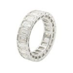 S925 Silver Emerald Cut Moissanite Ring Band Wholesale