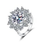 S925 Sterling Silver Moissanite Ring for Women, 5 Carat Pear Cut with Bezel Setting, Elegant and Luxurious