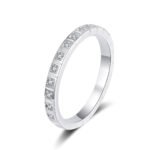 S925 Silver Ring for Women Half Circle Moissanite Pinky Ring Small Ice Style