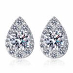 S925 Sterling Silver Pear-Shaped Moissanite Earrings Drop Water Drop Simple Daily Versatile