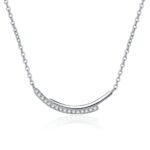 S925 Sterling Silver Moissanite Necklace for Women, Smile Pavé Line Chain, Simple High-End Cool Style, Gift for Friends