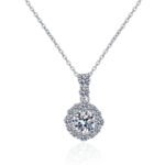 S925 Silver Moissanite Necklace for Women, Round Pendant, Fashion Commuter Style, Simple and Versatile, Daily Wear, OL Style