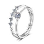 S925 Sterling Silver Women's 10-Point Moissanite Ring Eight-Claw Setting Factory Wholesale Diamond Ring
