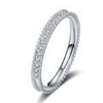 S925 Sterling Silver Ring for Women Full Moissanite Eternity Band