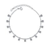 S925 Sterling Silver Moissanite Bracelet, Light Luxury Tassel Bangle, Elegant Daily Wear, Factory Stock