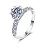 S925 Sterling Silver Ring for Women Moissanite Ring Eight Claw Tail Ring Factory Direct