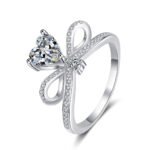 S925 Sterling Silver Heartbeat Ring for Women, Moissanite Ring with Gold Plating, Factory Direct Wholesale