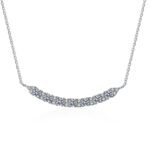 925 Silver Smile Necklace Moissanite Pendant Chain Fashion Simple Korean Style
