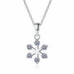 S925 Sterling Silver Moissanite Snowflake Pendant Necklace for Women, Simple and Elegant, Valentine's Day Gift for Friends