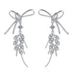 S925 Sterling Silver Moissanite Butterfly Bow Earrings for Women Factory Direct Wholesale