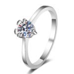 925 Silver Ring for Women Moissanite Ring Cute Simple Deer Antler Ring Band Daily Versatile Gift for Girlfriend