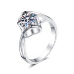 925 Silver Ring for Women Moissanite Ring Heart Ring Angel Kiss