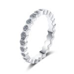 S925 Sterling Silver Ring for Women Moissanite Half Full Diamond Wedding Ring