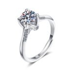 S925 Sterling Silver Ring for Women, Moissanite Wholesale, Classic Four-Prong Setting