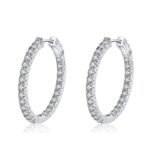 S925 Sterling Silver Moissanite Earrings for Women, Full Circle Ear Cuff, Factory Direct Wholesale