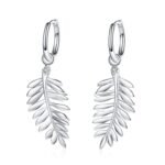 S925 Sterling Silver Leaf Moissanite Ear Cuff Earrings