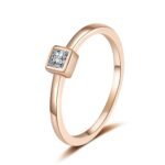 S925 Sterling Silver Moissanite Women's Ring Champagne Gold Ice Cube Style Minimalist Ins Style