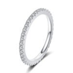 S925 Silver Ring for Women 1.5mm Full Circle Moissanite Eternity Band