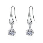 S925 Sterling Silver Elegant V-Shape Moissanite Earrings