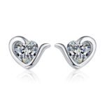 S925 Sterling Silver Moissanite Heart Earrings for Women, Exquisite and Versatile Daily Wear
